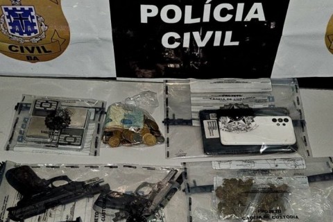 Ipiaú: Polícia Civil prende quatro suspeitos e apreende armas, munições e drogas