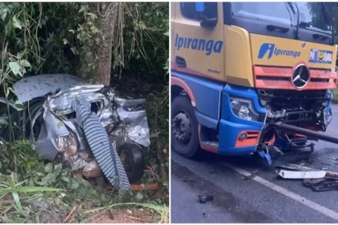 Quatro pessoas morrem em colisão entre carro e carreta no sul da Bahia