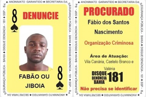 FICCO Bahia e PM de SP localizam 8 de Espadas do Baralho do Crime da SSP