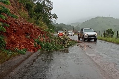 Deslizamento de terra deixa a BA 547 parcialmente interdita no trecho de Florestal