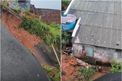 Chuva forte provoca deslizamento de terra e alagamentos em bairros de Ilhéus